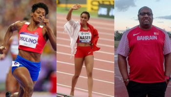Marileidy Paulino y Salwa Eid Naser en la final de los 400 metros